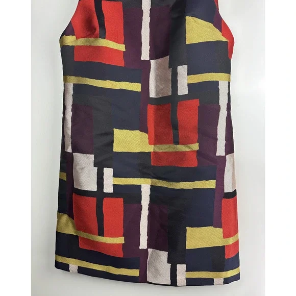 ALICE + OLIVIA Clyde Print Sleeveless A-Line Shift Dress Geometric Womens Size 8 - Picture 6 of 16
